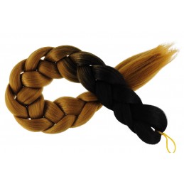 Kanekalon Čierna - Tmava blond  Kanekalon dvojfarebný