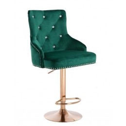 Barová stolička Marina Velur Gold Crystal Green  Barové stoličky