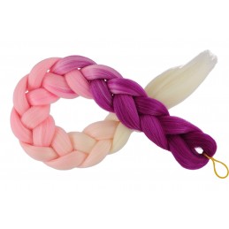 Kanekalon Fuksia - lila - baby pink  Kanekalon trojfarebný