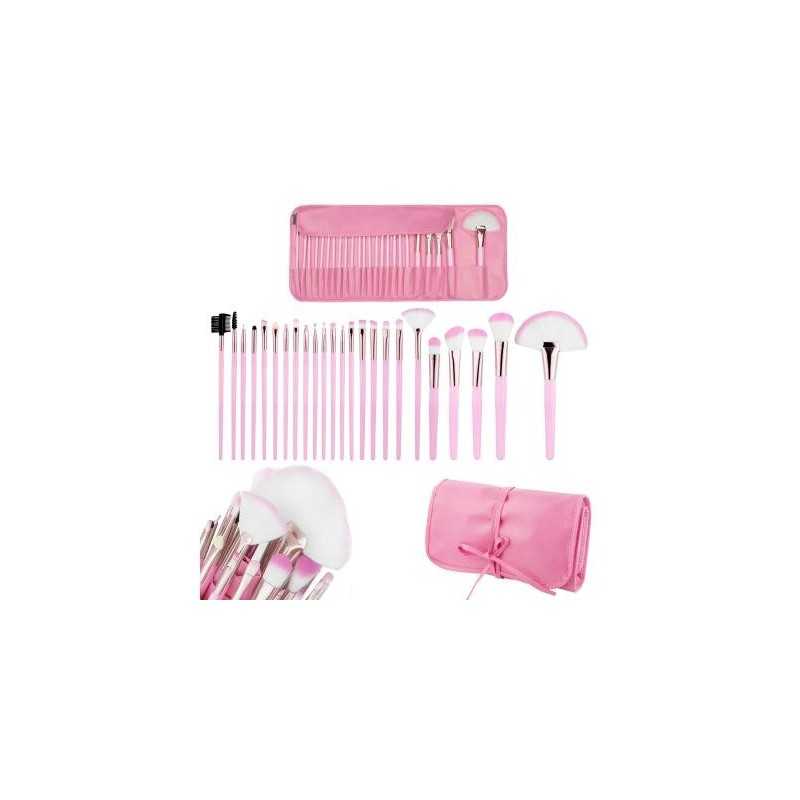 Sada štetcov na make-up v púzdre PINK 24 ks  Kategórie