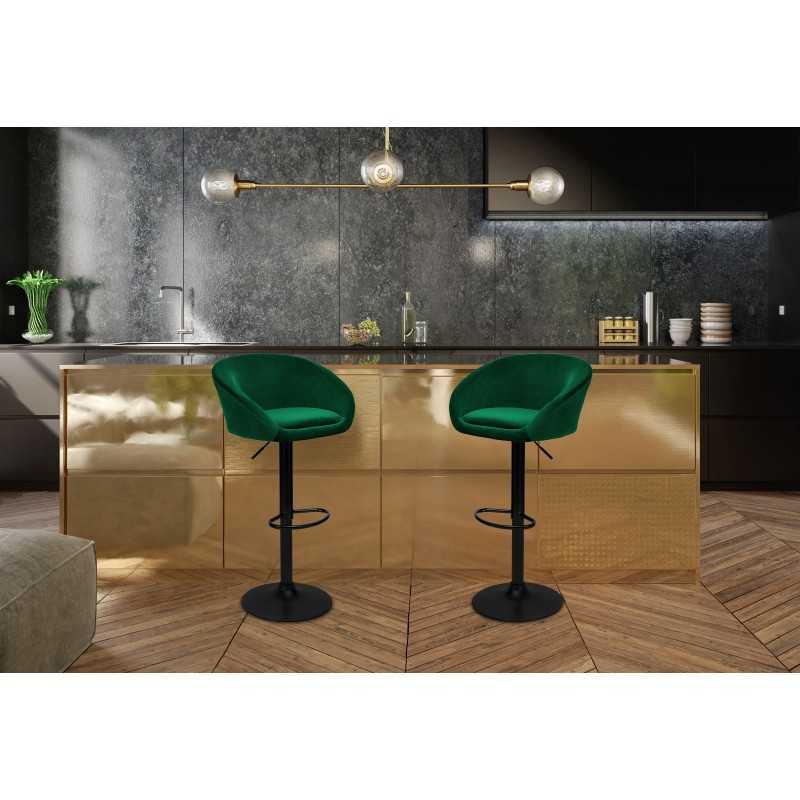 Barová stolička Velur Morgan Mat Green Barová stolička Velur Morgan Mat Green