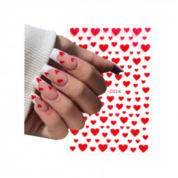 Nálepky na nechty srdiečka Big Red Heart