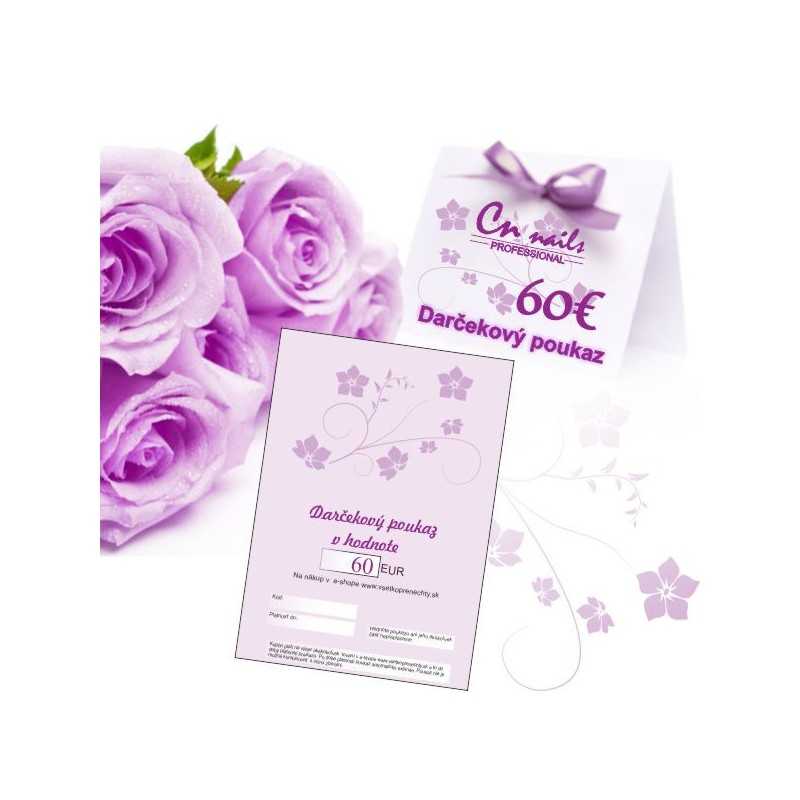 Darčekový poukaz na nákup v hodnote 60€ Darčekové poukazy Darčekový poukaz na nákup v hodnote 60€ Darčekové poukazy